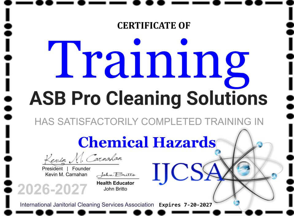IJCSA Chemical Hazards training certificate