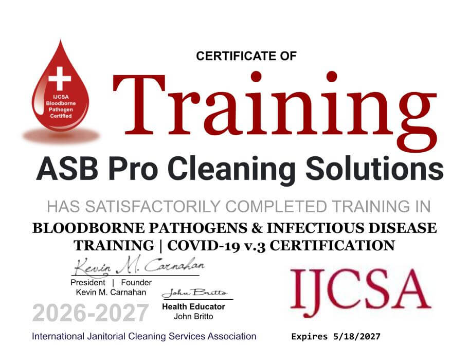 IJCSA Bloodborne Pathogens and Infectious Disease training certificate